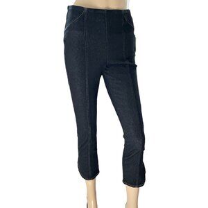 One World Denim Womens Cropped Jeans Sz S Black High-Rise Stretch Tulip Hem Ever